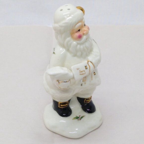 Santa "North Pole Mail" Ceram Salt Shaker Holly Holiday Rare Hard to Find VTG - Picture 4 of 8